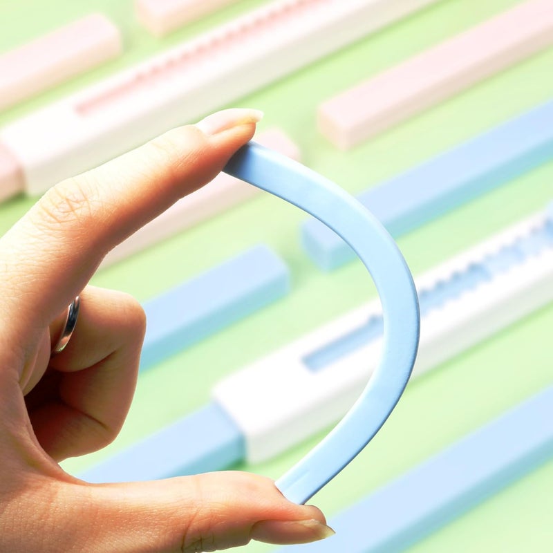 Smilo 10 Pcs Retractable Mechanical Pencil Erasers - Push-Pull Sliding Eraser Pens for Drawing, School & Art, No Mess TPE Erasers for Artists (2 Colors+8 Refills) - Image 3